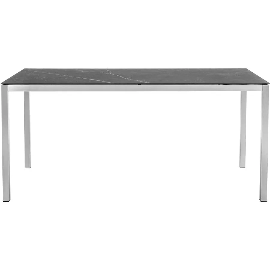 Esstisch Valerie Chrom/schwarz Mineralkeramik/Edelstahl B 140 T 80 cm