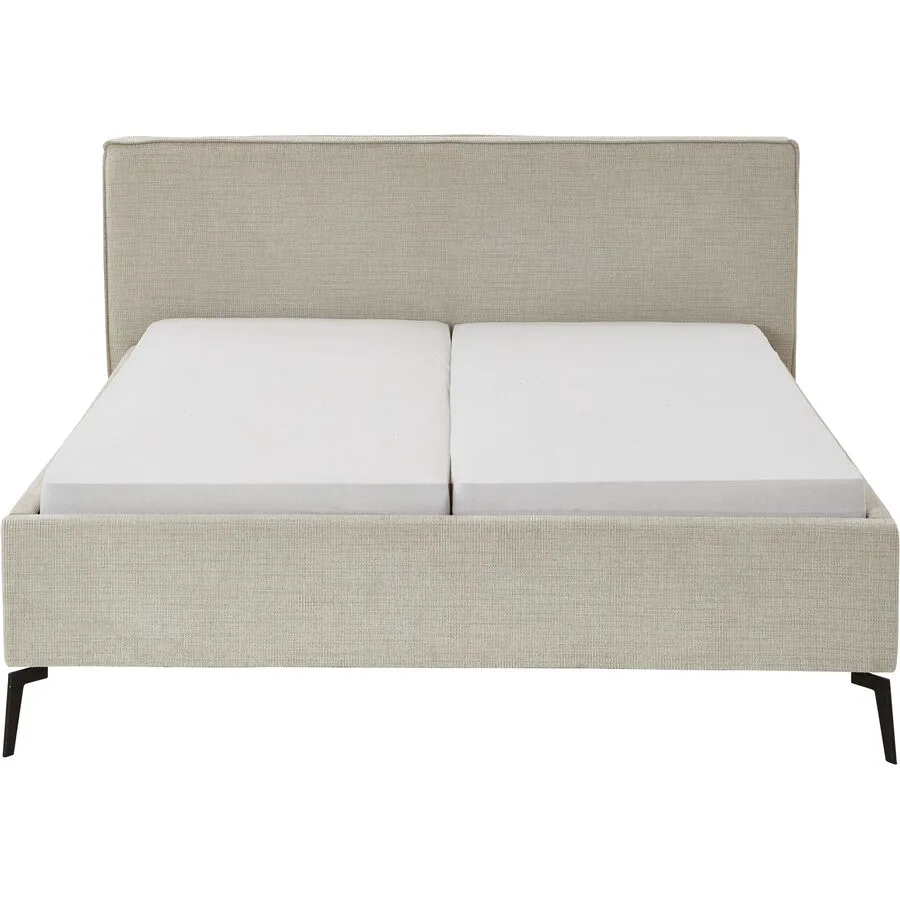 Bett Lina Greige Polyester 160 x 200 cm