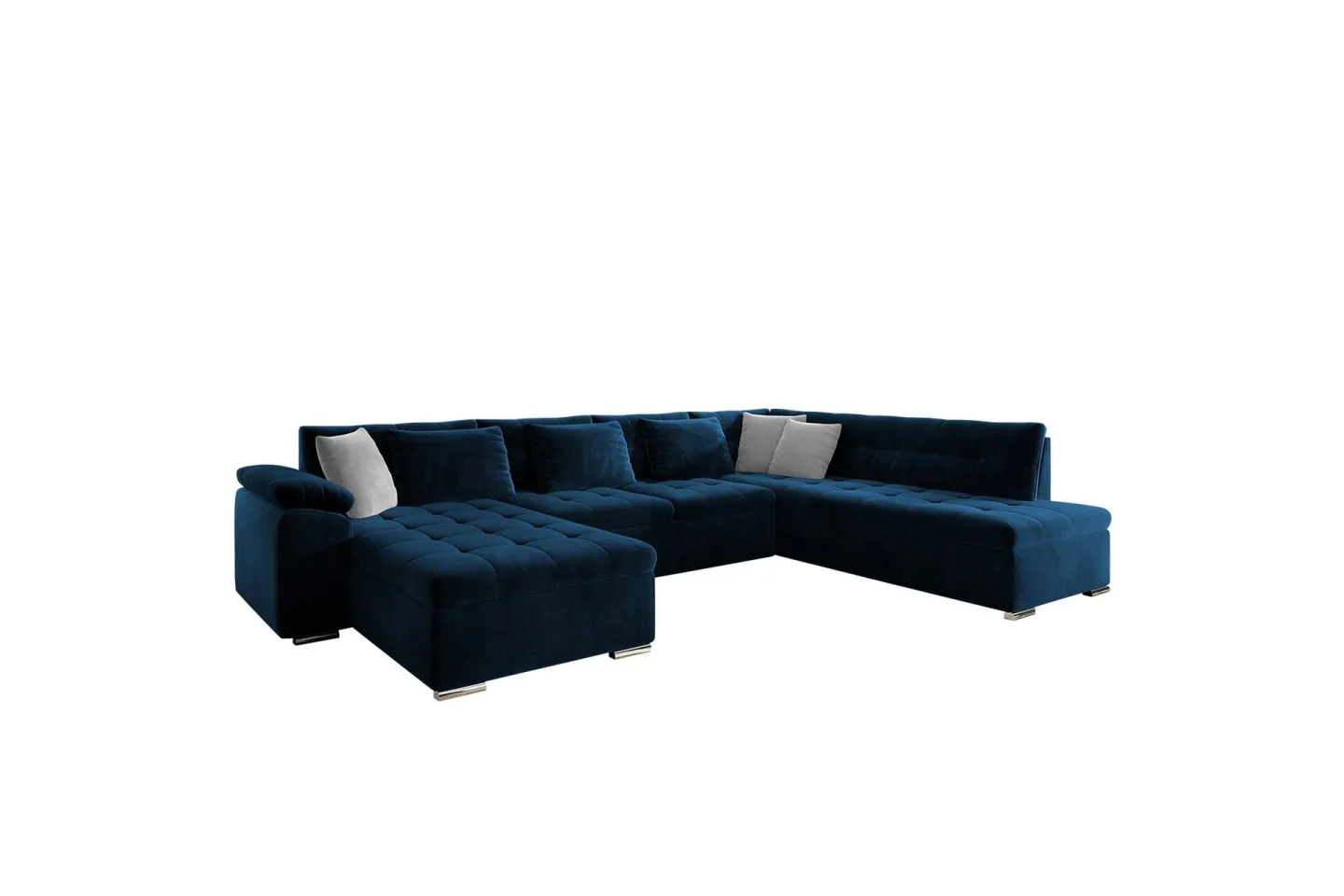 Dynir Soffa med Divan och Schäslong 4-sits - Blå