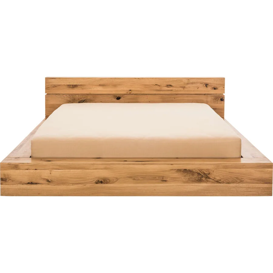 Bett Holz Werk eiche Wildeiche Massivholz 160 x 200 cm