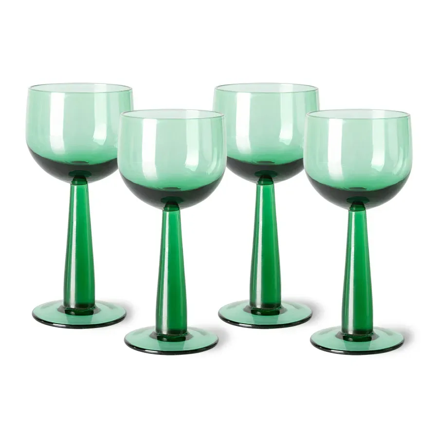 HKliving The Emeralds Weinglas Hoch 4er-Pack 20 cl Grün