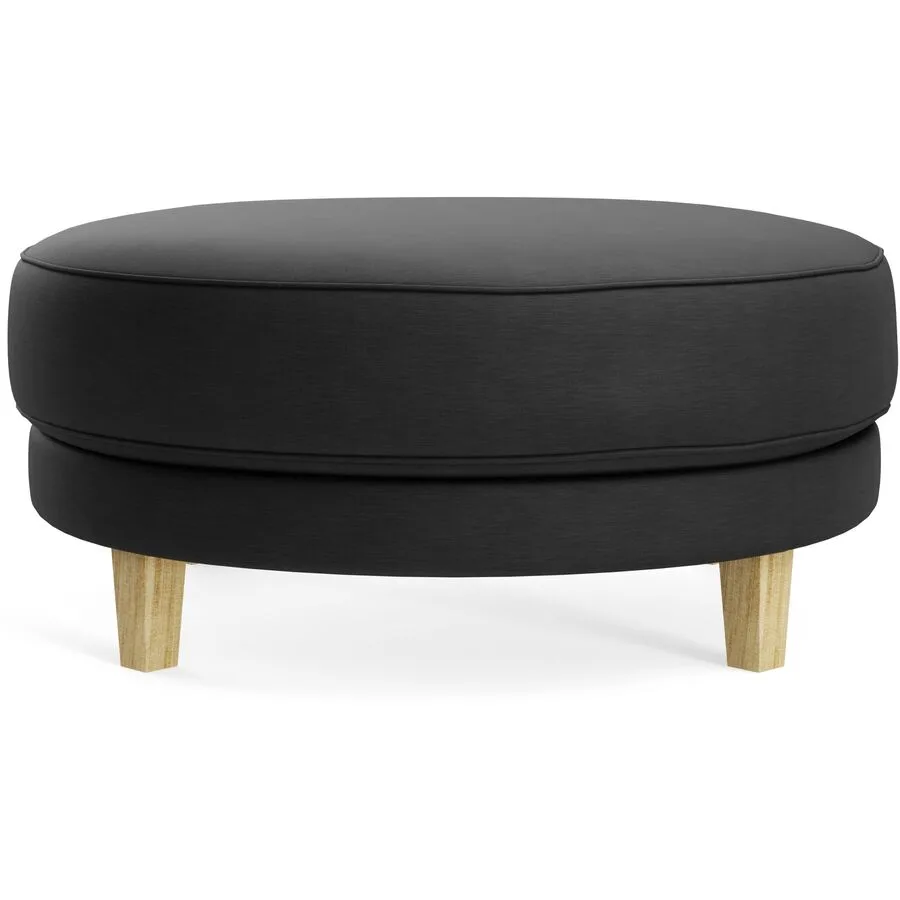 Hocker Avena black Stoff/Holzfuss Eiche B 101 H 45 cm - Möbel Konfigurator: Traummöbel individuell zusammenstellen