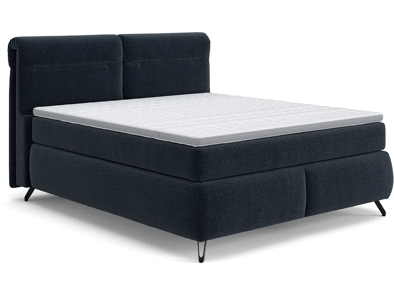 Boxspringbett SWISS HOME STYLE AMBER blau 180x200cm halbfest / fest