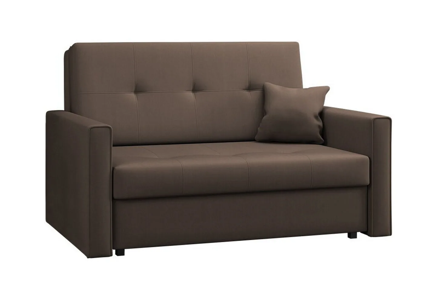 Denegal 2-sits liten bäddsoffa i Plysch - Brun