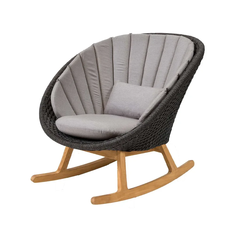 Cane-line Peacock gungstol Cane-Line Natté grey-Cane-Line soft rope-teak