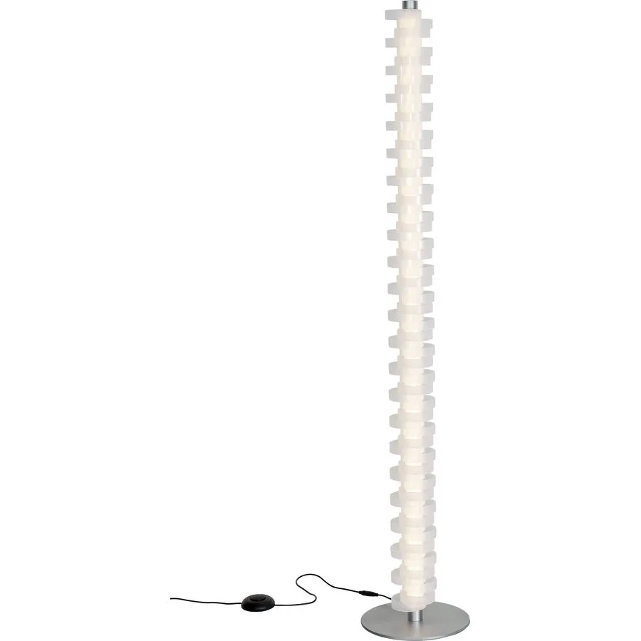 Stehlampe Flora Silber Kunststoff/Metall 25 cm 140 cm - LED - Lichtfarbe: Extra warmweiss - Material: Metall/Kunststoff - Stehlampe- LED