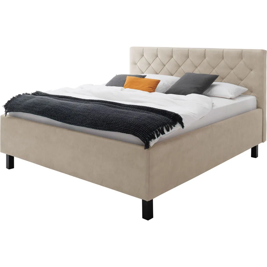 Bett Belial beige Bezug Stoff 180 x 200 cm