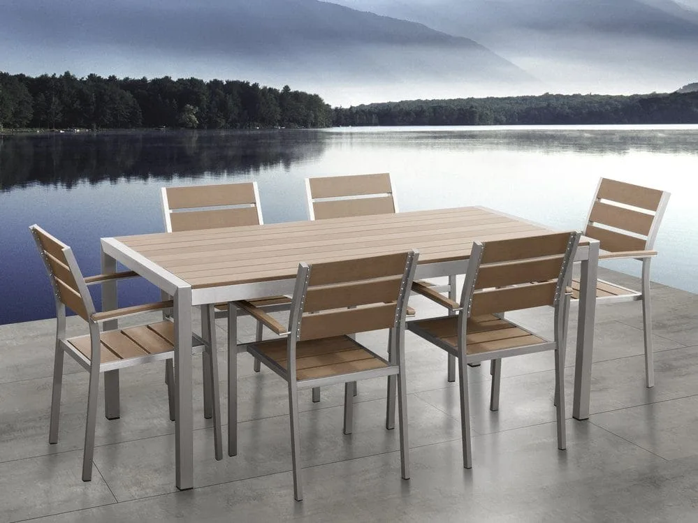 Vernio Trädgårdsmöbelset Med Utebord+6 Utestolar - Trä/Natur