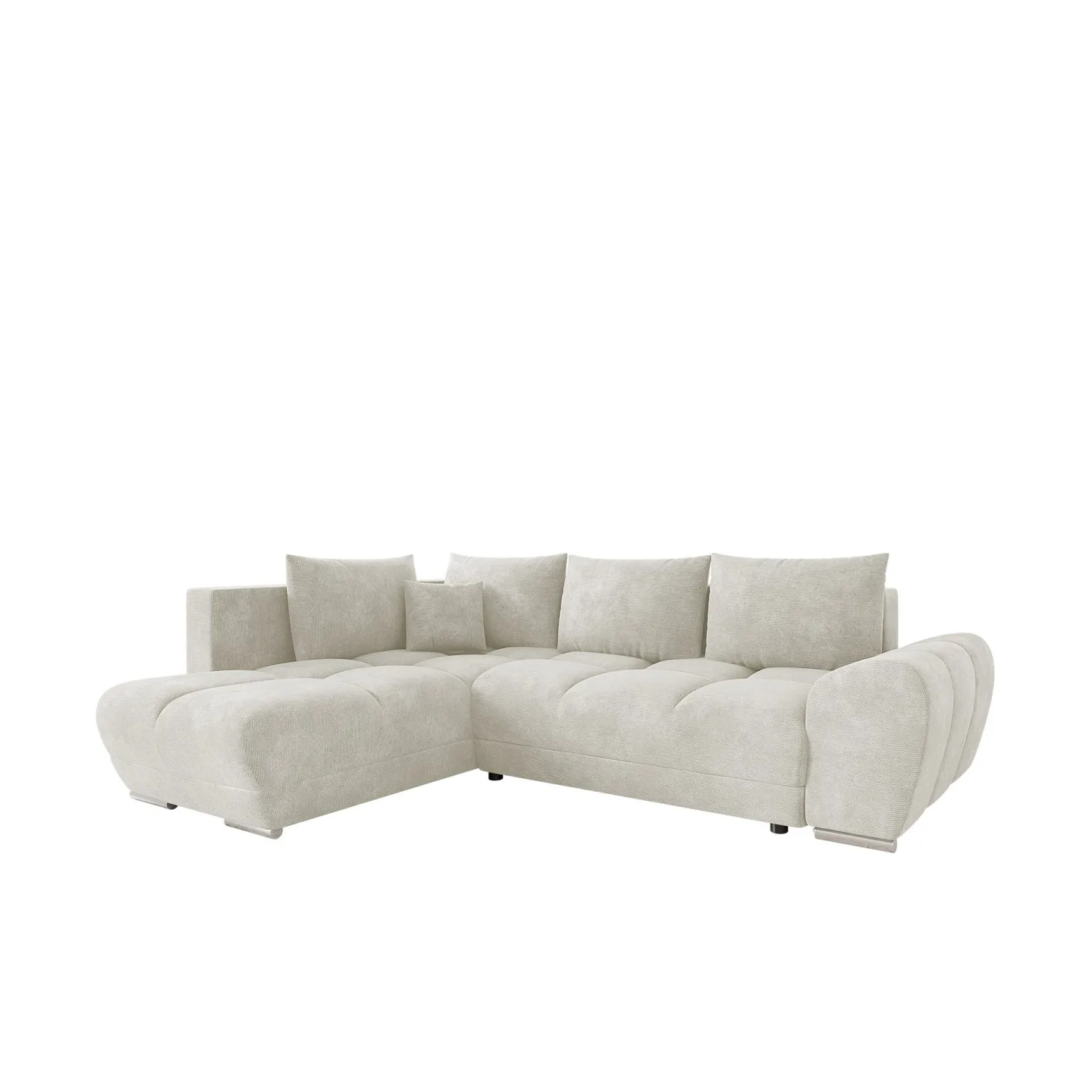 Ostra 4-sits Bäddsoffa divan med vänster förvaring - Beige