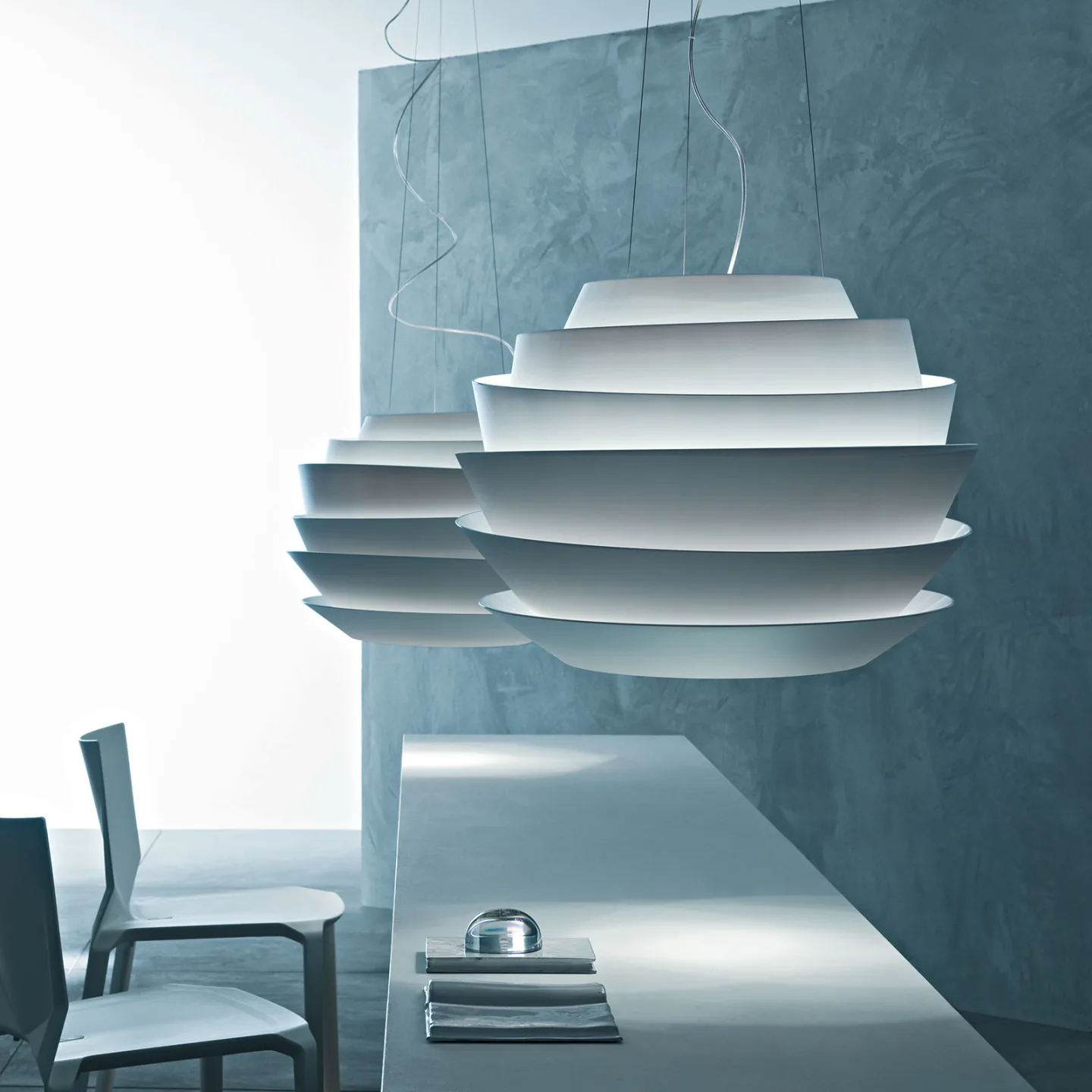 Le Soleil LED-Pendelleuchte DALI Dimmbar Weiß - Foscarini - Wohnzimmer - Design - Kunststoff - Einflammig