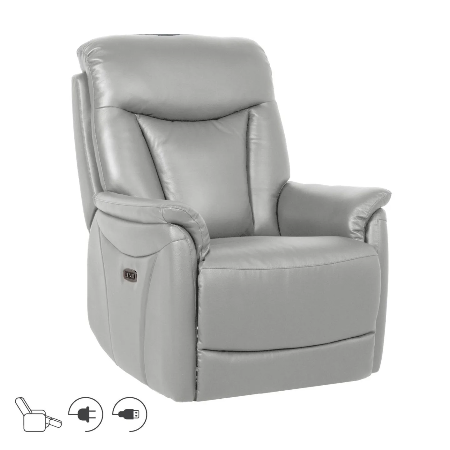 Reclinerfåtölj Gårdal med elektrisk lyftmekanism läder - Beige