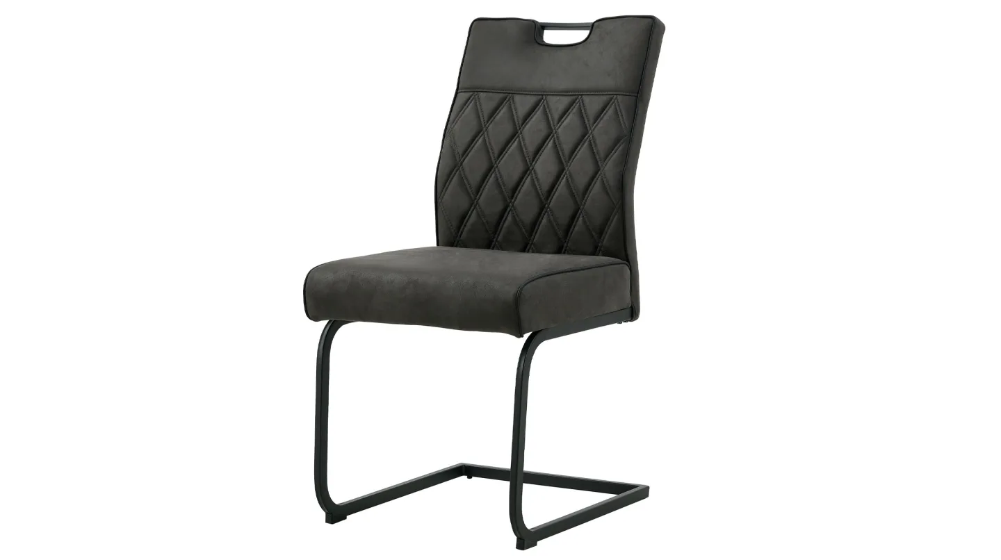 Schwingstuhl in anthrazit mit moderner Microfaser - RITA