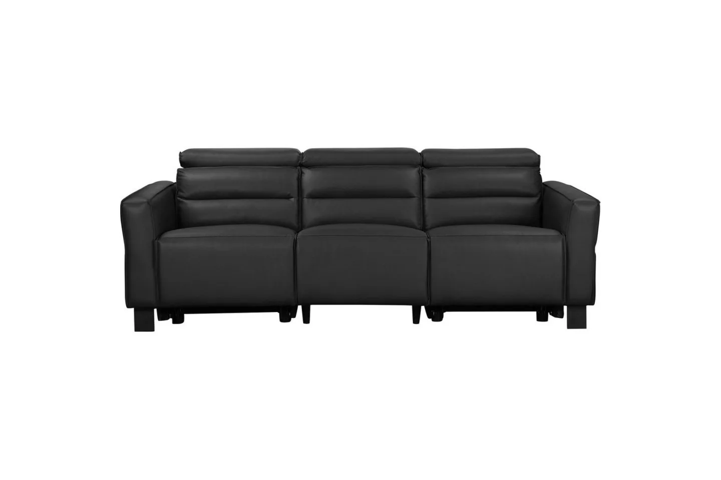Reclinersoffa utan hörn Loft24 Soffa 3-sits Loft24 Carpari med 2 elektriska recliners Black Artificial leather -