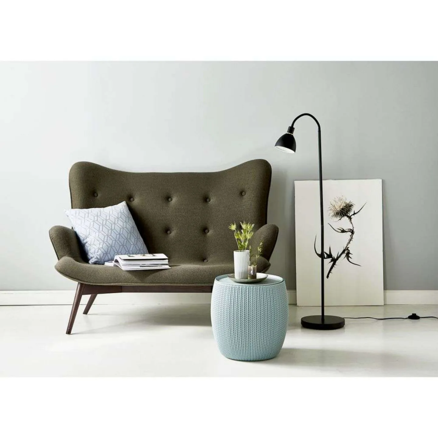Ray Single Stehleuchte Black - Nordlux - Wohnzimmer - Modern - Metall - Mit Schirm