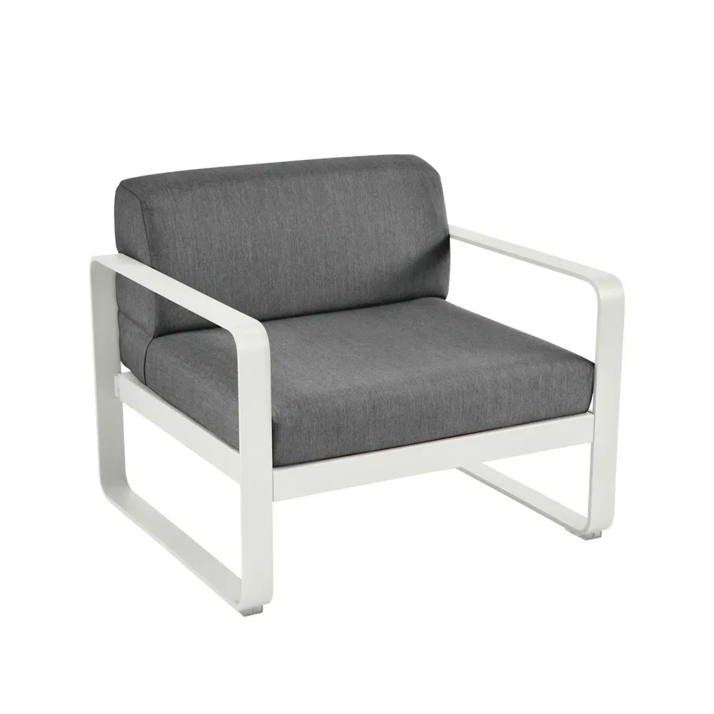 Fermob Bellevie fåtölj Clay grey (grå), graphite grey dyna