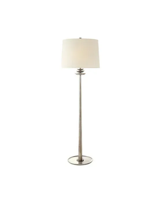 Beaumont Floor Lamp Burnished Silver Leaf