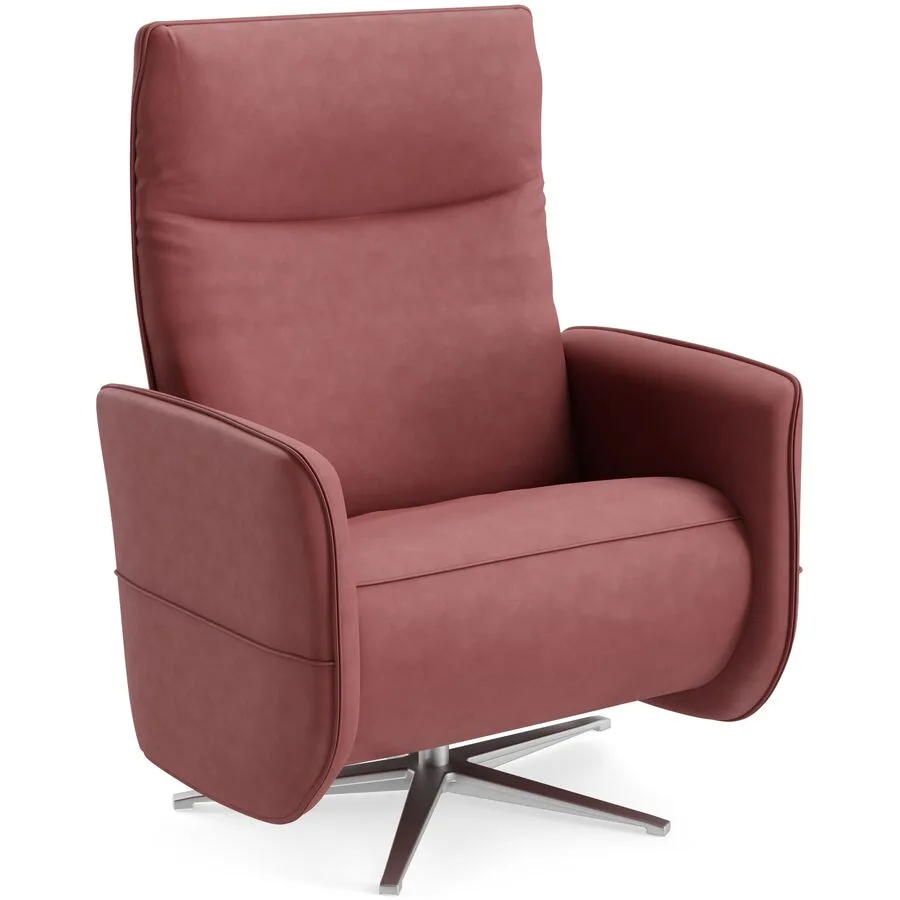 Relaxsessel Lidja dunkelrot Leder T 170 B 94 H 112 cm - Möbel Konfigurator: Traummöbel individuell zusammenstellen