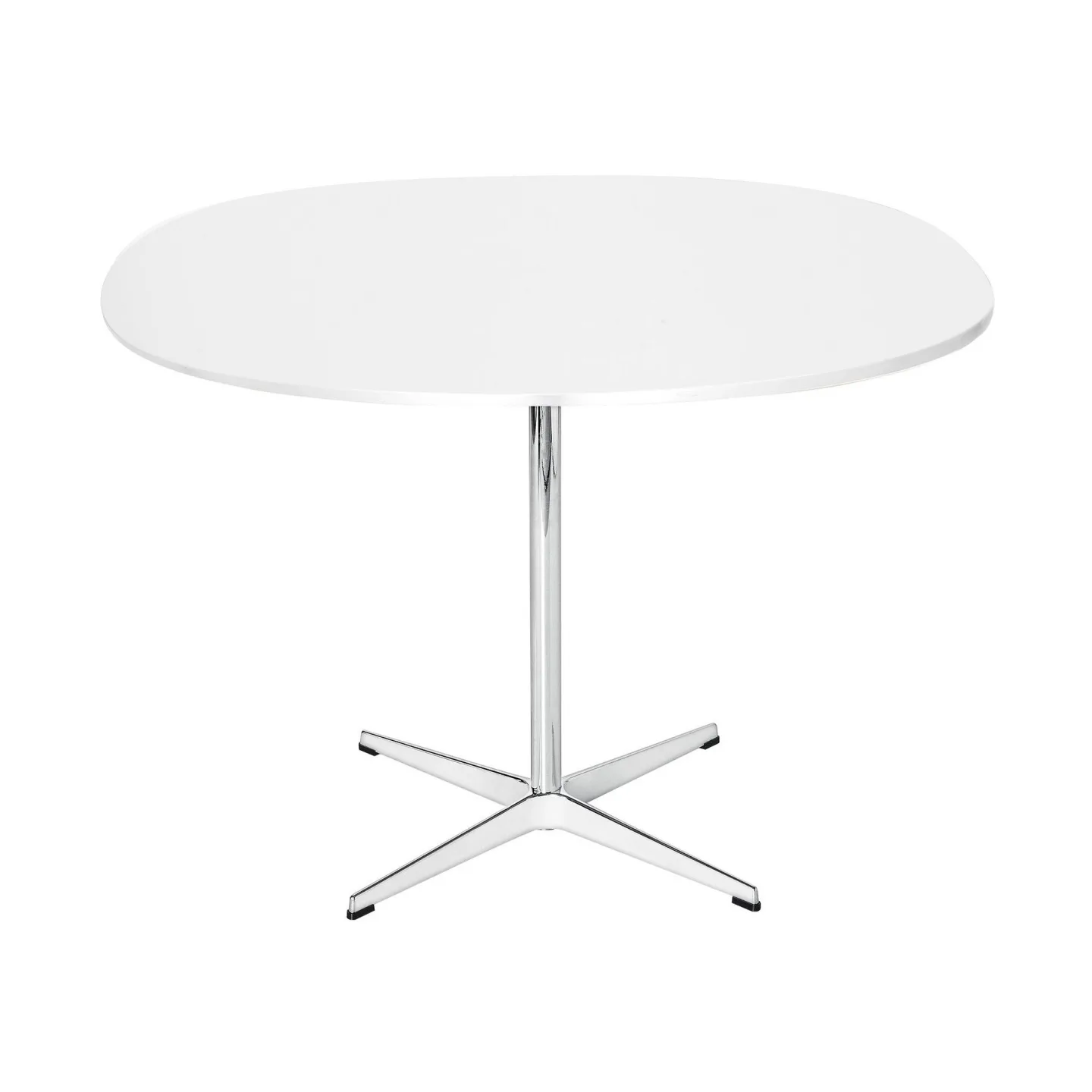 Fritz Hansen - A603 Supercirkulär Laminat Vit - 4-grenad Stjärnfot - Matbord - Arne Jacobsen,Piet Hein - Vit - Laminat/Metall
