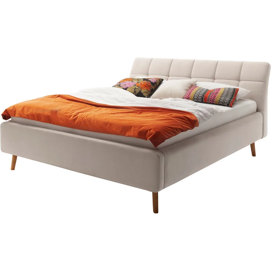Bett Matero beige Bezug Stoff 180 x 200 cm