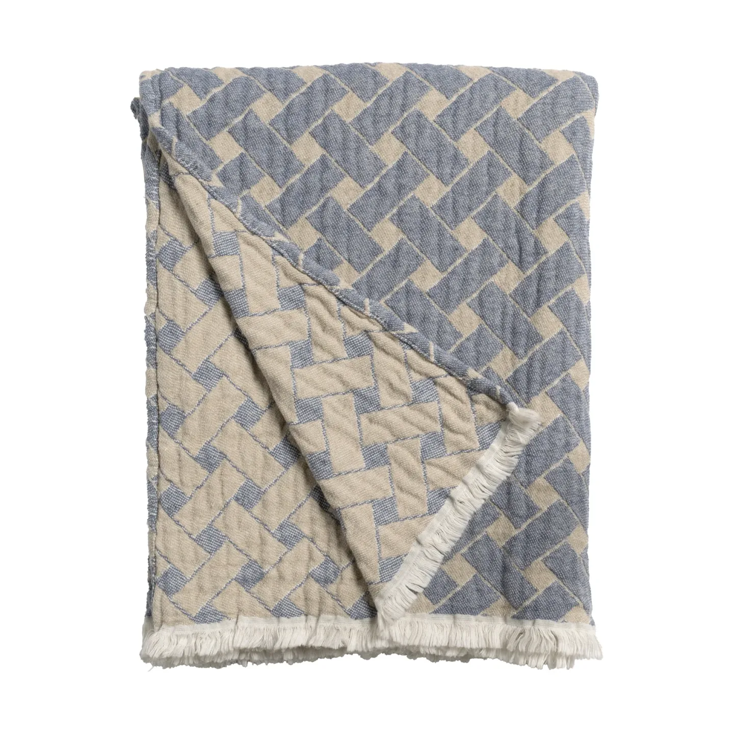 Almedahls Korg Decke 170x120 cm Blau-beige