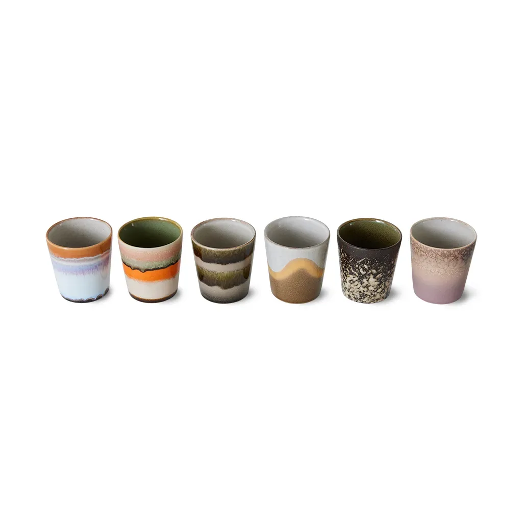 HKliving 70's Tasse 6er Pack Elements