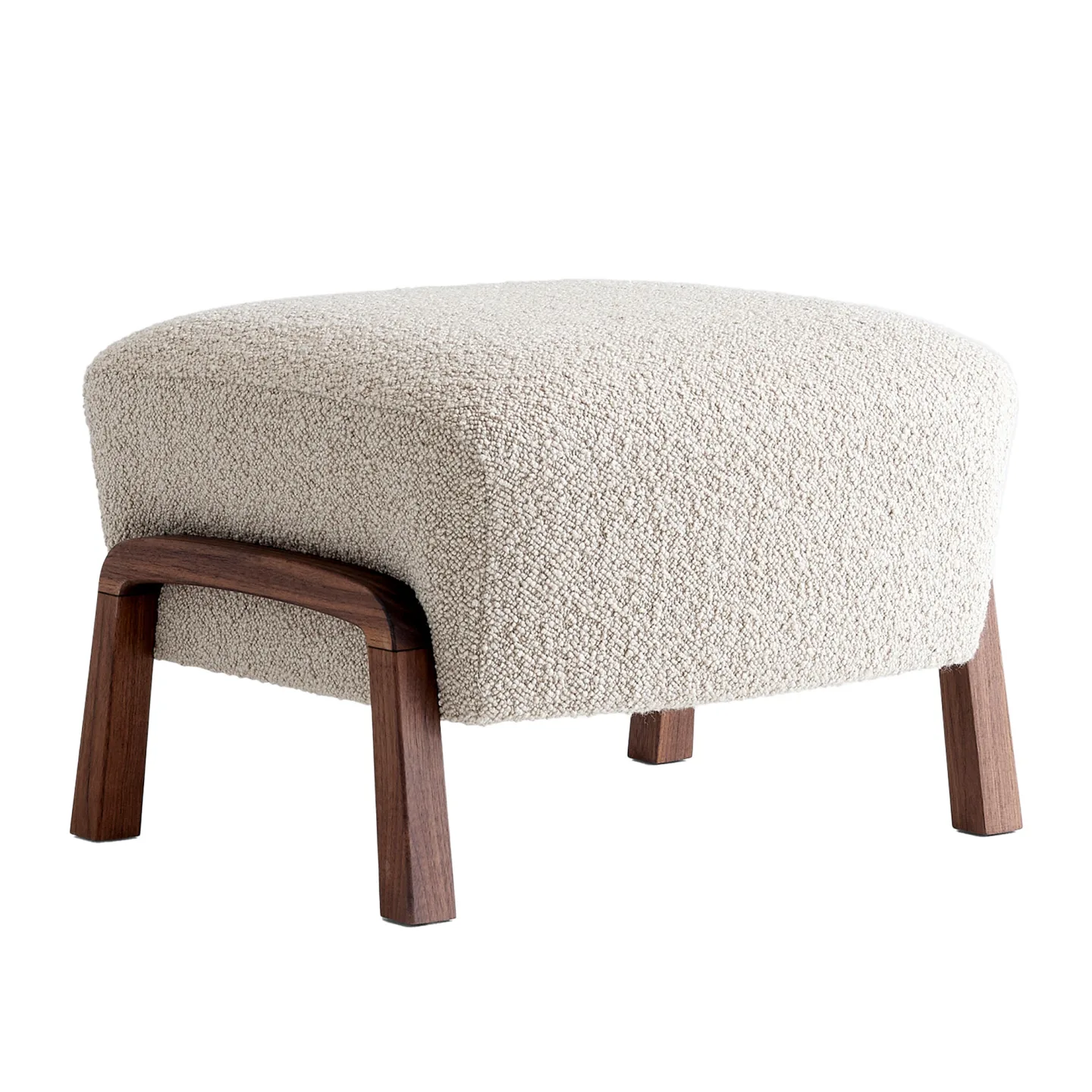 &Tradition - Wulff Pouf ATD3, Walnut Fabric Cat. 4 Col 003 Karakorum - Fotpallar - Beige - Trä/Textilmaterial/Syntetiskt/Skum