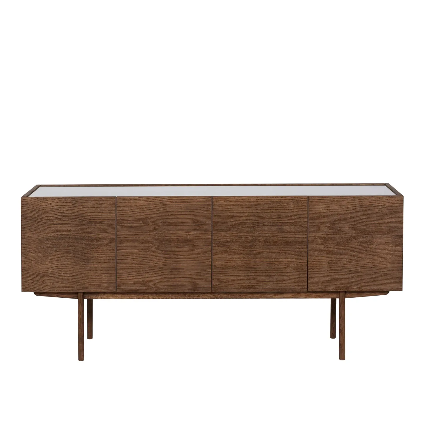 Asplund - Luc Deluxe 160 doors P4 - American Walnut Oak, Glass top, - Sideboards - Glas/Trä