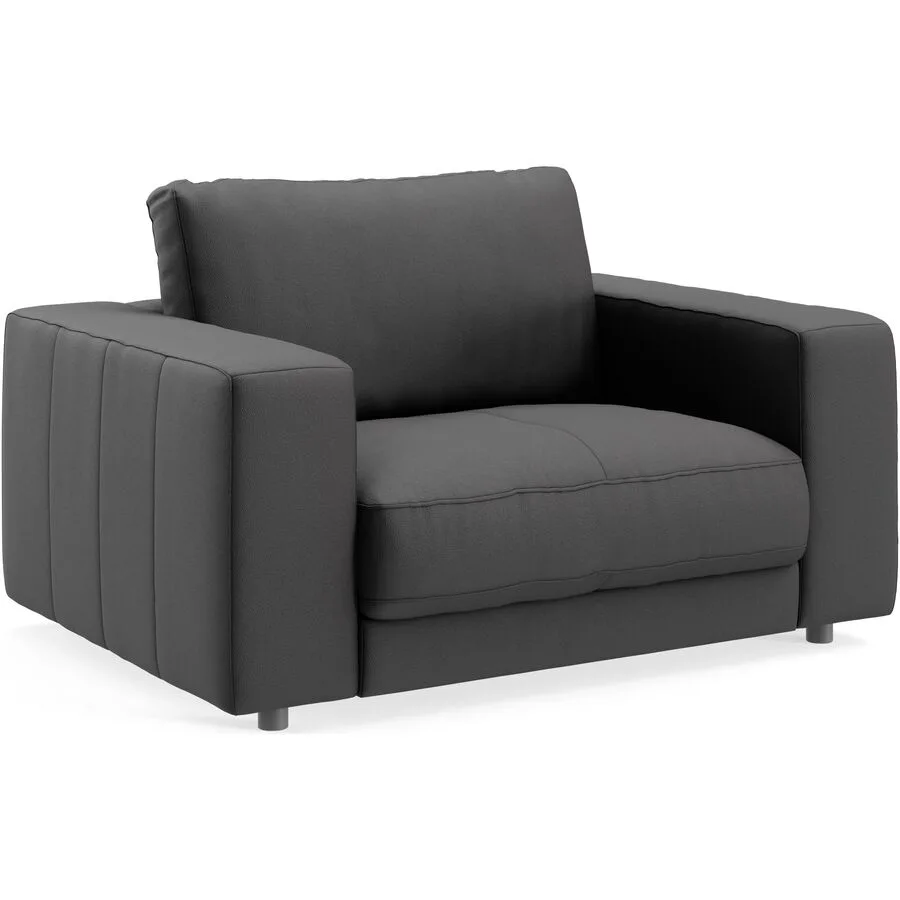 Sessel Ava black Bezug: pigmentiertes Leder B 140 T 107 H 86 cm - Möbel Konfigurator: Traummöbel individuell zusammenstellen