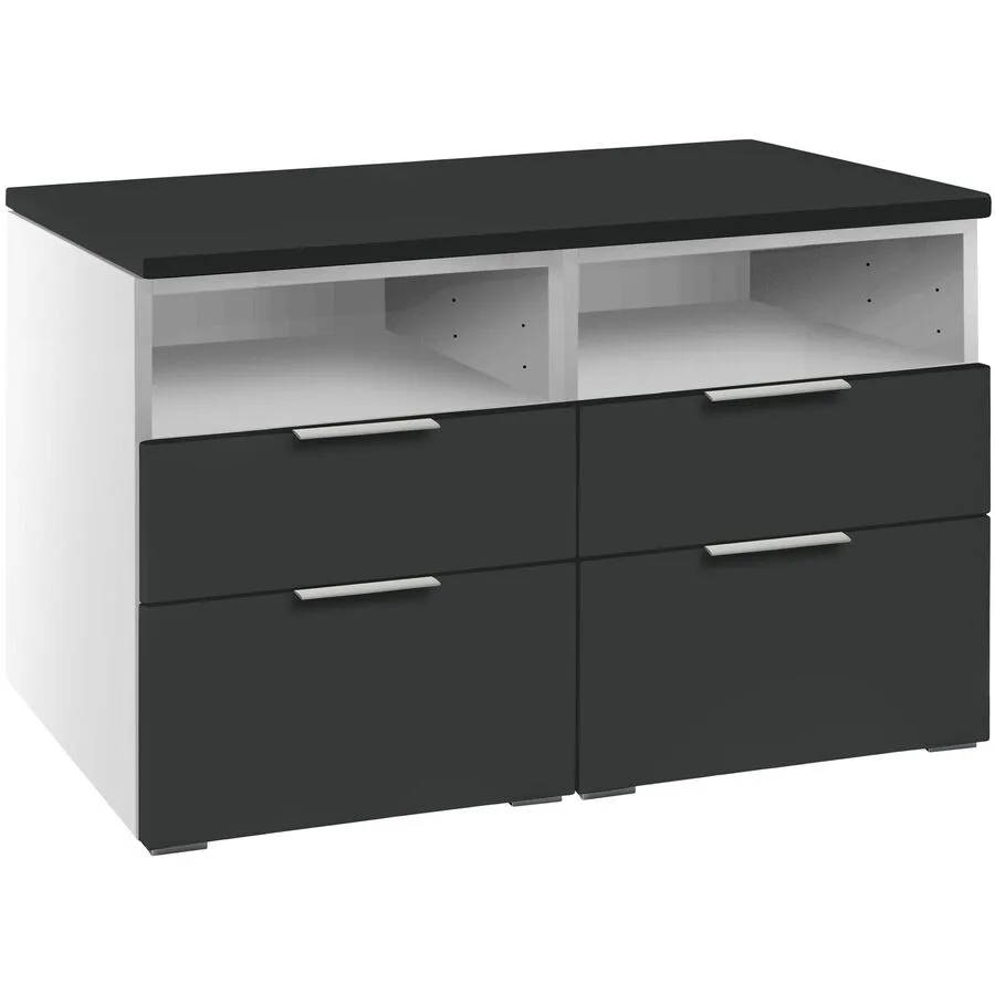 Hasena Kommode Malinda weiss/anthracit MDF B 90 H 55 cm