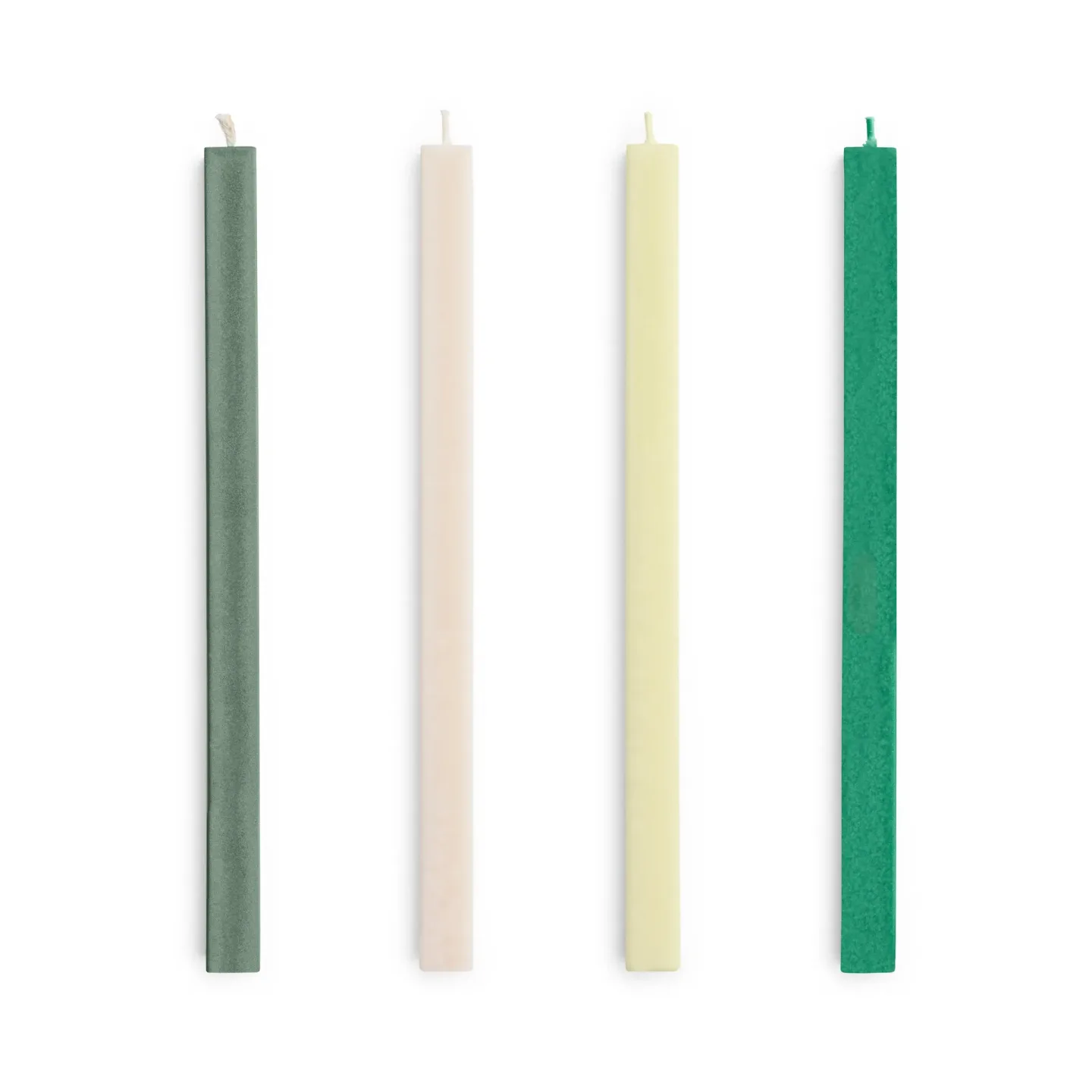 HAY Square Candle Kerzenmix 4er-Pack Greens-whites