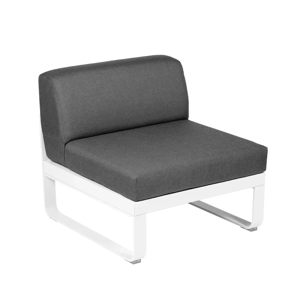Fermob Bellevie Central modulsoffa Cotton white (vit), graphite grey dyna, 1-sits
