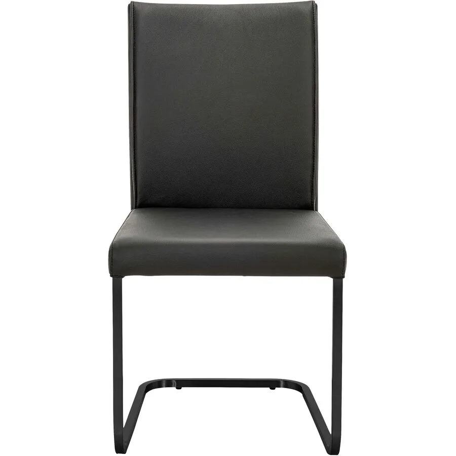 Freischwingerstuhl Amisa schwarz Leder