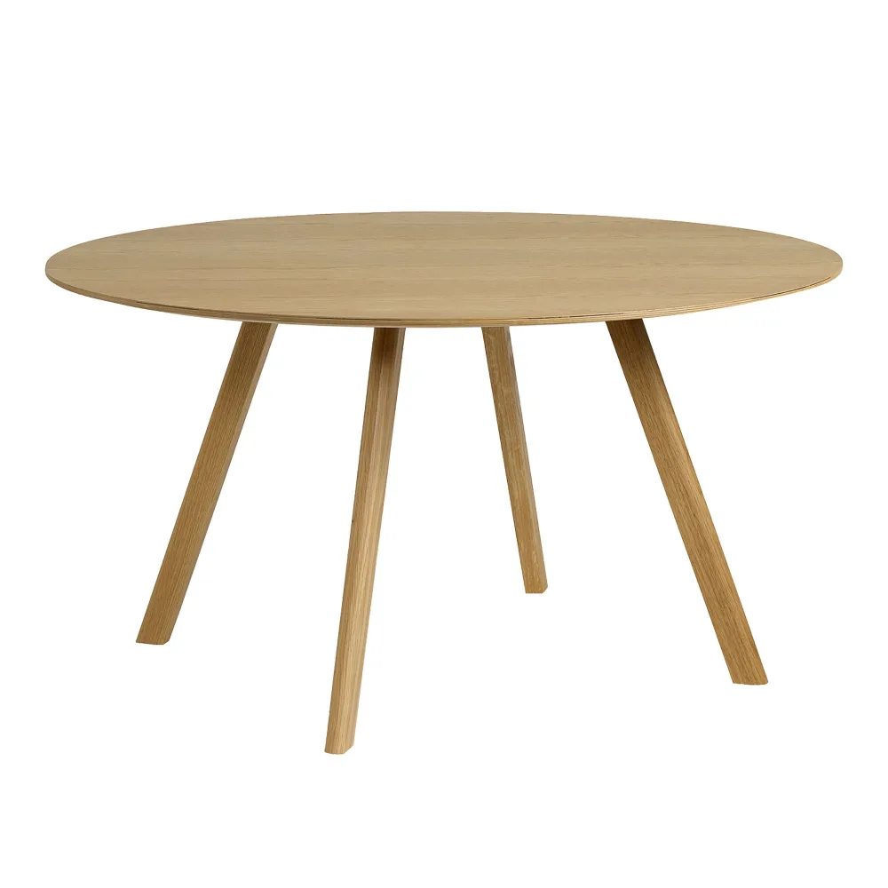 HAY - CPH25 2.0 Table Lacquered Oak Frame Ø140 X H74 Lacquered Oak Veneer Tabletop Lacquered Edge - Matbord - Ronan & Erwan Bouroullec - Träfärgad - Trä