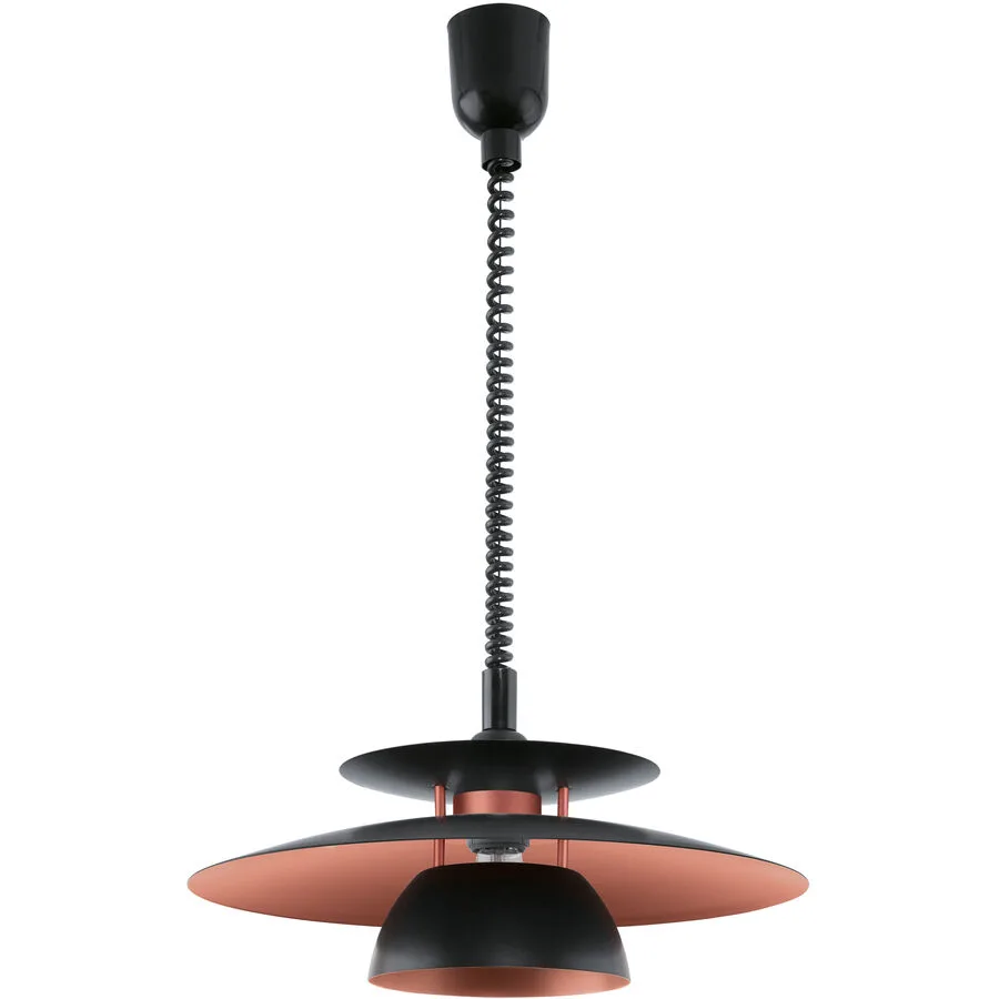 Eglo Pendellampe Brenda Schwarz Stahl 110 cm - Farbe: Kupfer - Material: Kunststoff/Metall - LED