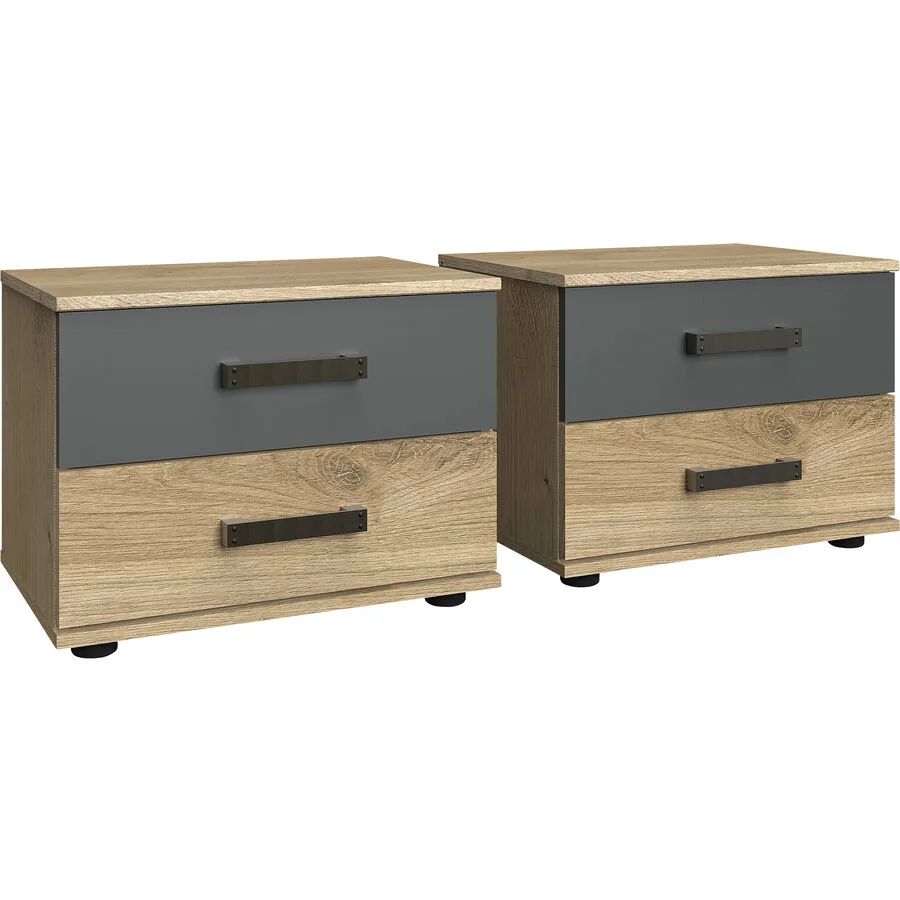 Nachttisch Jasmin Eiche, Graphit Holzwerkstoff B 104 H 40 cm