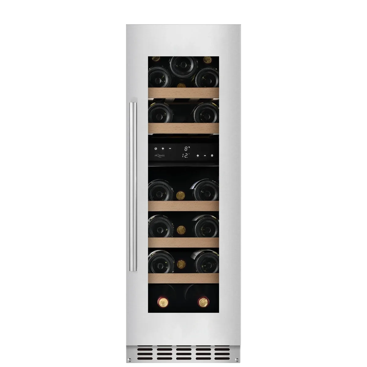 Weinkühlschrank einbau 30 cm breit - WineCave 780 30D Edelstahl - Edelstahl Weinkühlschrank - 780 mm hoch