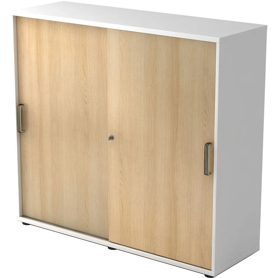 Aktenschrank Office Eiche Dekor, Weiss Holzwerkstoff B 120 H 110 cm