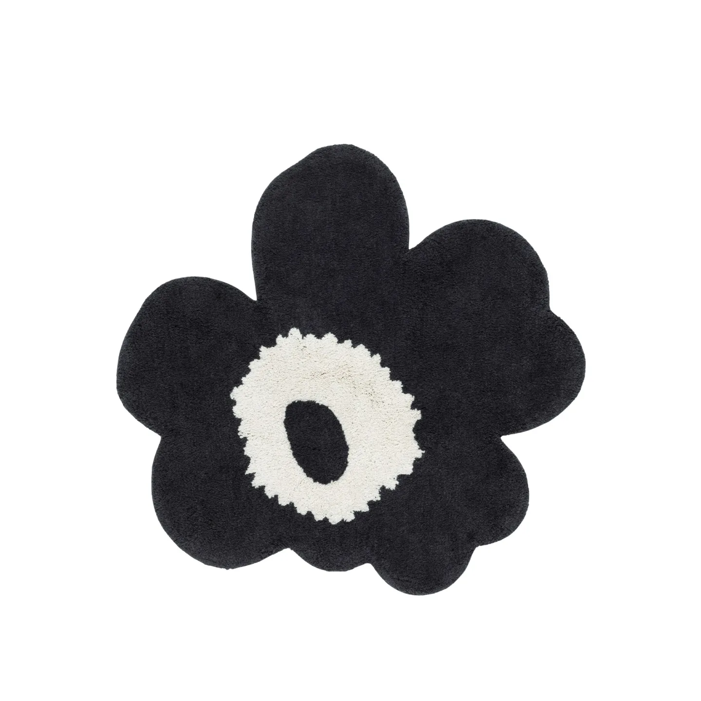 Marimekko - Unikko Terry badrumsmatta 73x74 cm charcoal offwhite - Badrumsmattor - Grå - Bomull