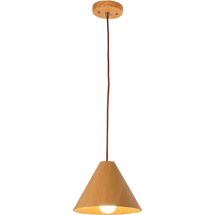 Pendellampe Pireva Braun Holz/Metall 18 cm Höhenverstellbar (manuell) - Farbe: eiche
