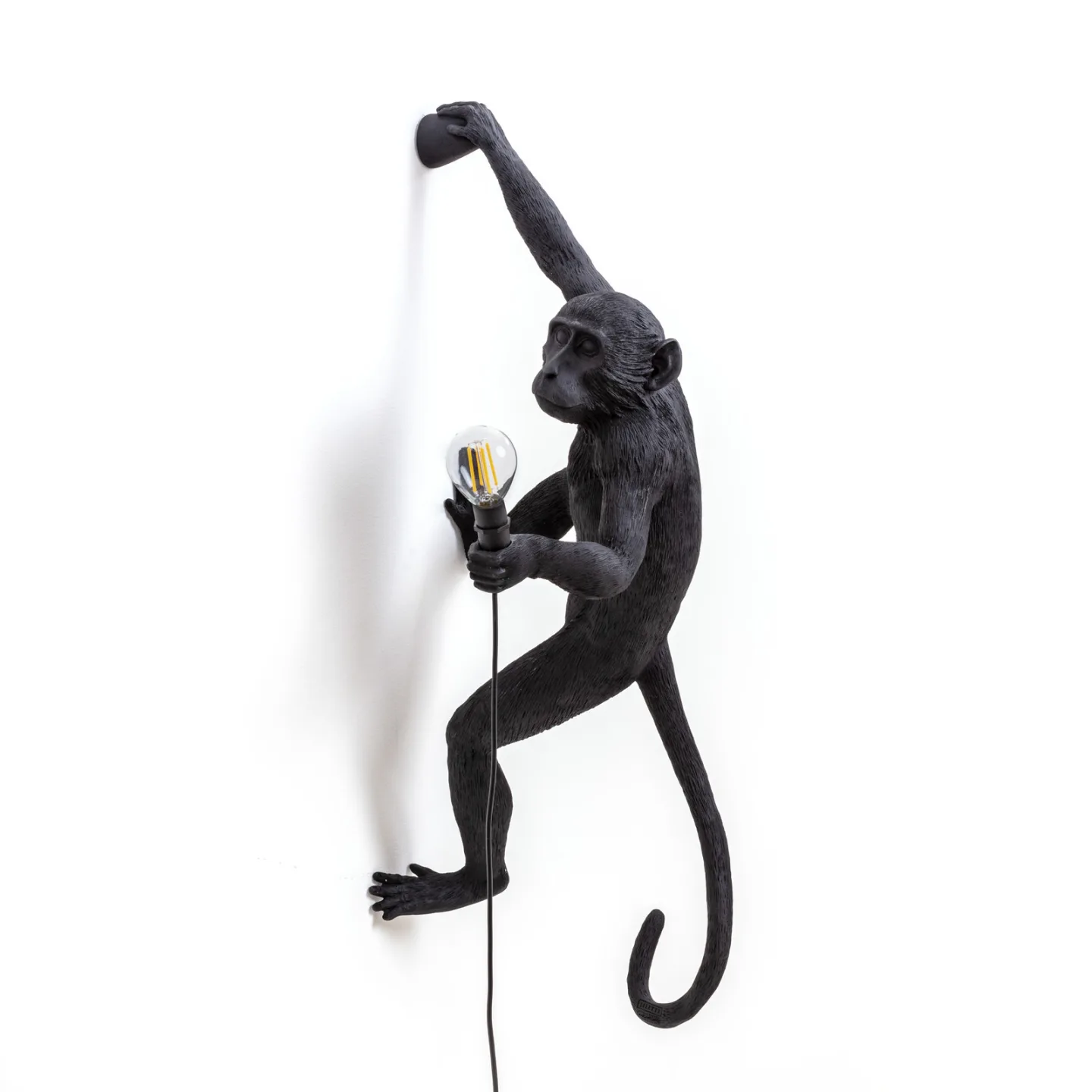Monkey Hanging Utendørs Vegglampe Right Svart - Seletti Monkey Lamp - Design - Plast