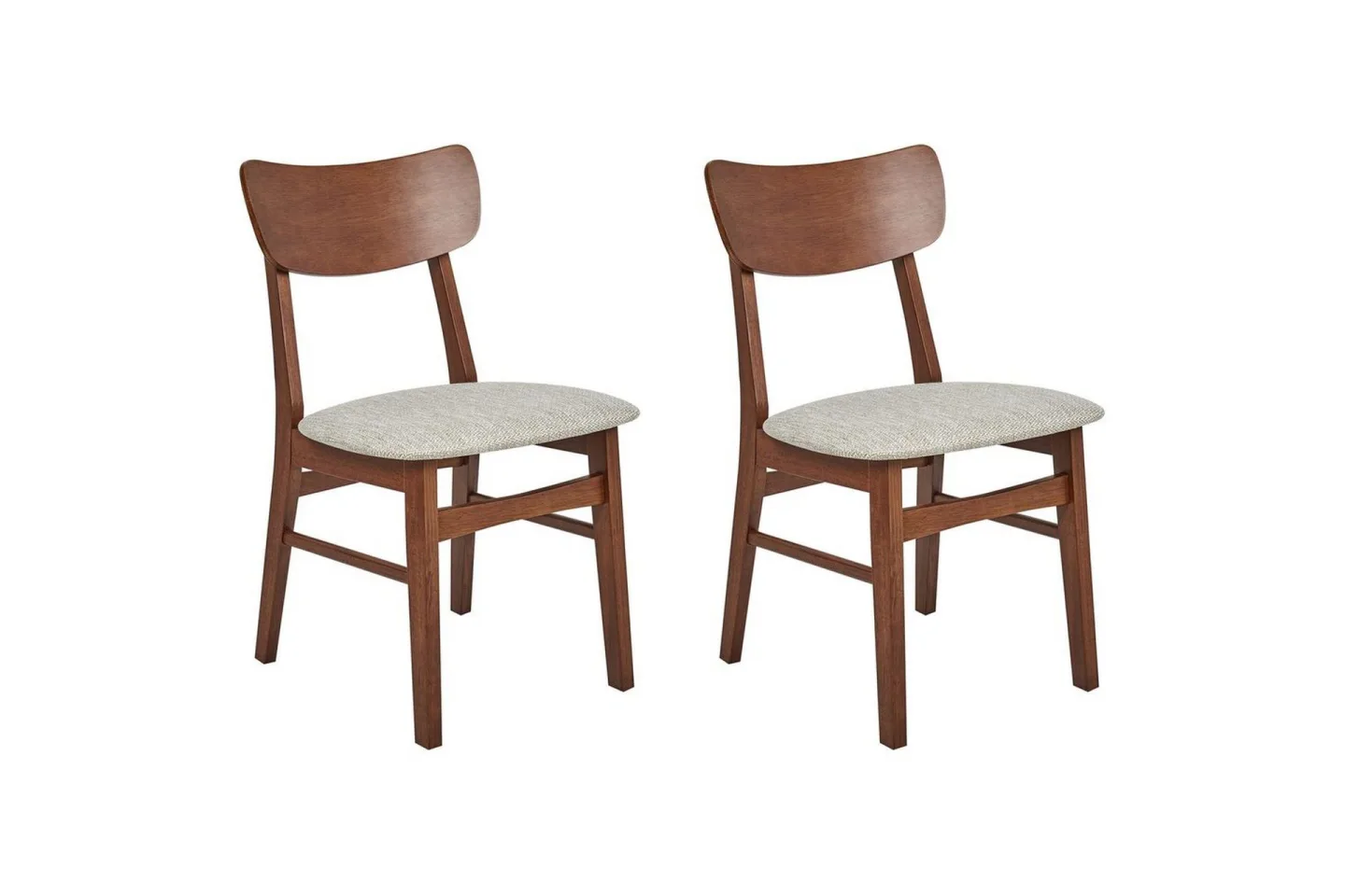 Matsalsstol Anoka set om 2 Mörk Trä-Beige - Mörk Trä-Beige