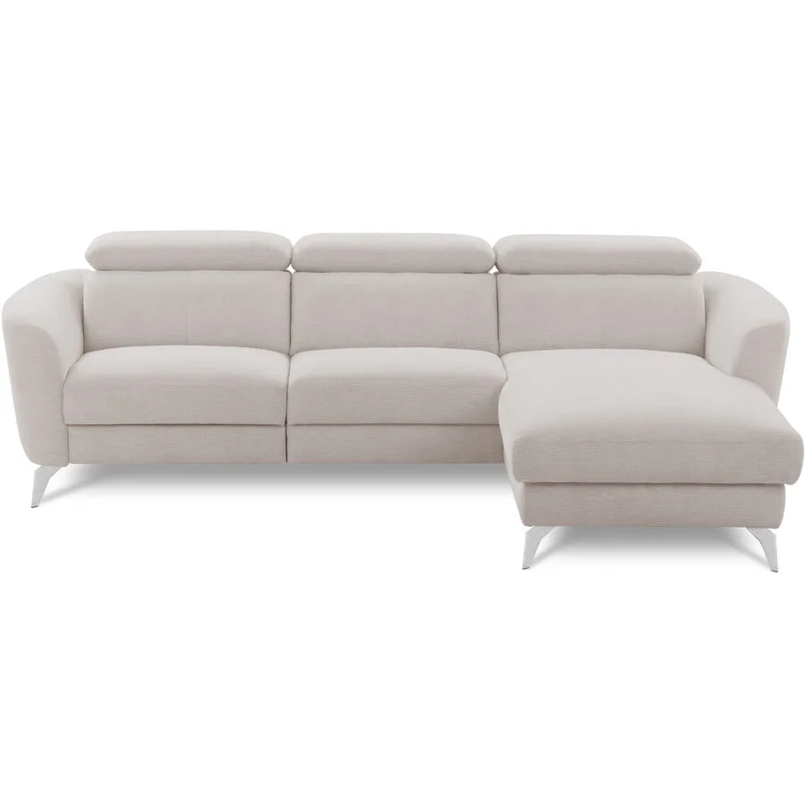 Ecksofa Simba Links Chenille Beige B 261 T 183 cm