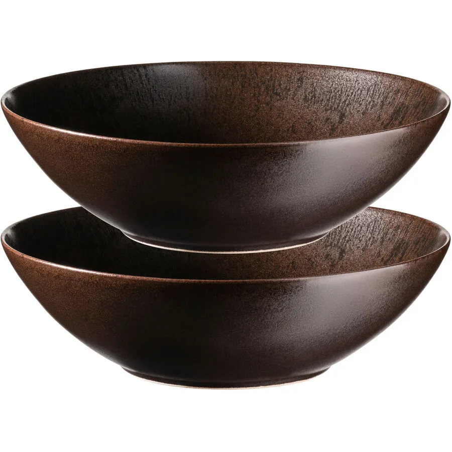 MÄSER Schüssel-Set 2-tlg. Metallic Bronze Braun/Schwarz Steinzeug 24 cm