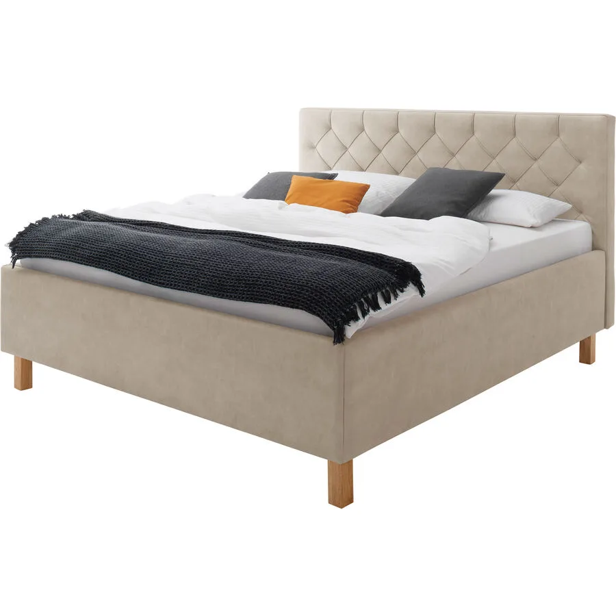 Bett Belial beige Bezug Stoff 160 x 200 cm