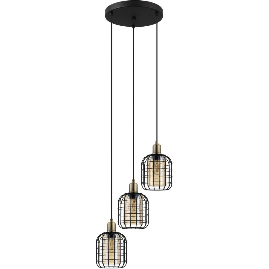 Eglo Pendellampe Chisle Braun/Schwarz Stahl 42.5 cm 130 cm