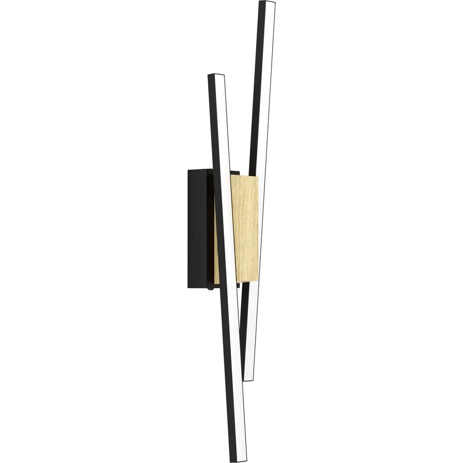 Eglo Wandlampe Panagria Braun/Schwarz Aluminium/Holz/Stahl 0 cm 54 cm - LED - Lichtfarbe: Warmweiss - Material: Aluminium/Stahl/Holzwerkstoff -