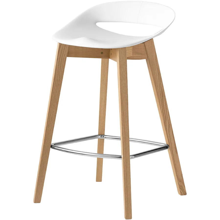 CONNUBIA Barhocker Cosmopolitan weiss/esche Esche/Polypropylen H 78 cm