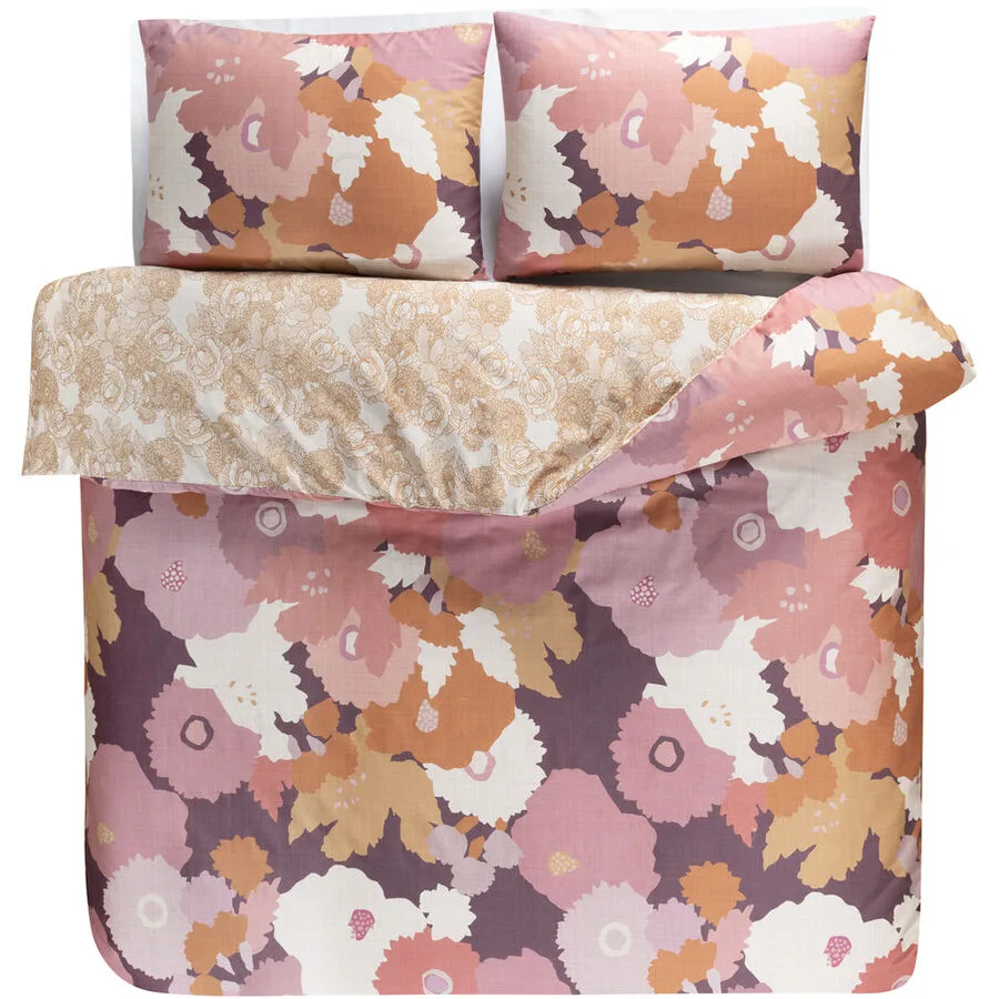 KAS Kissenbezug Bloom Mulberry/Bunt Baumwolle 50 x 70 cm
