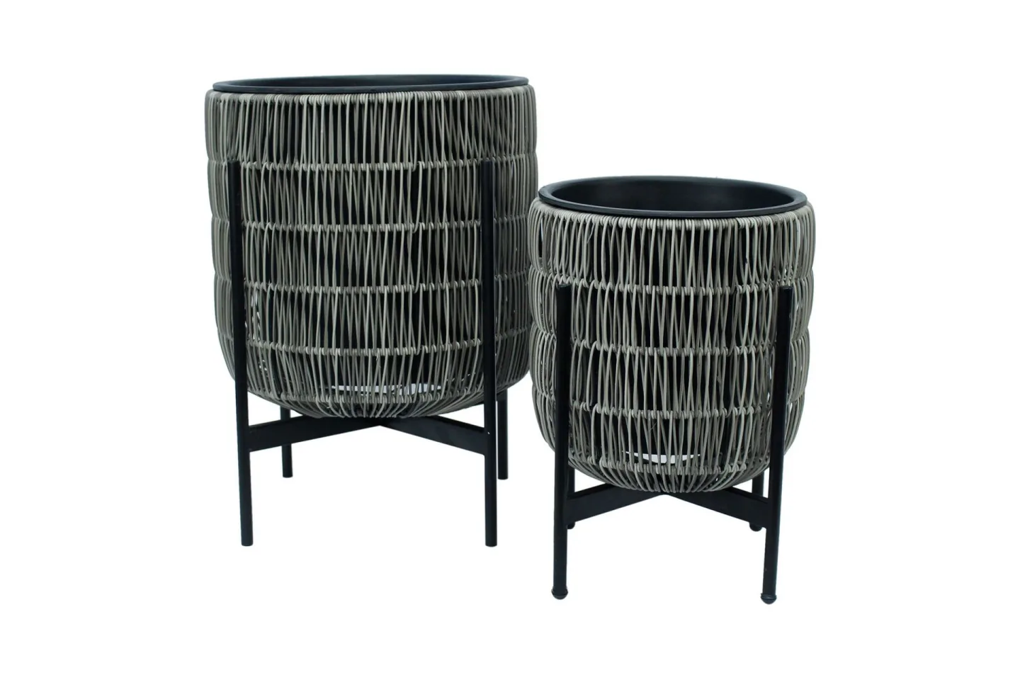 Wicker Blomkruka på stativ 38x38xH49 cm Grå -
