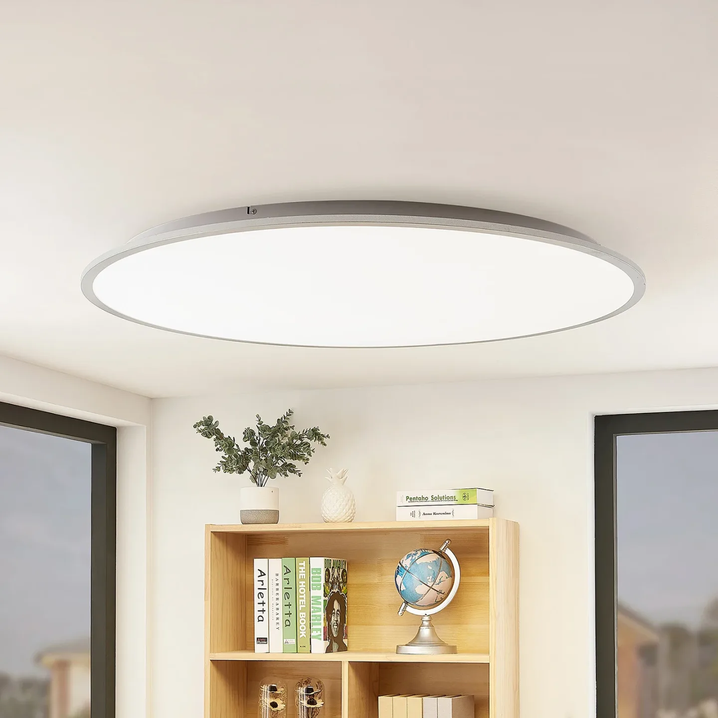 Narima LED Loftlampe 4.000K Ø100 White/Silver - Lindby - Køkken - Moderne - Plastik - Rund